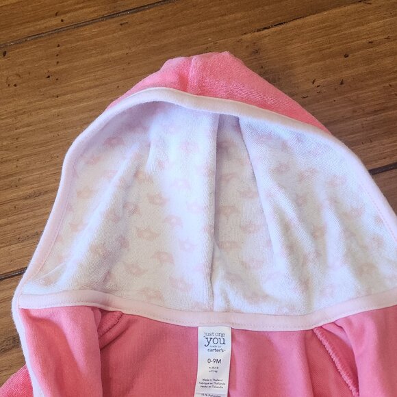 Carter's Just One You Pink Hooded Piggy Robe Size 0-9 Months NWOT - Picture 6 of 7